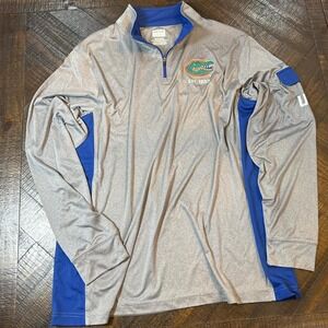 Florida Gators Quarter Zip Pullover Gray Blue 2XL NCAA